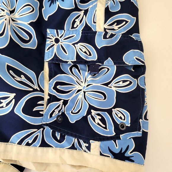 Driving Force Men's Swim Trunks Bold Blue Floral - Picture 5 of 5